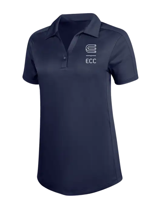 Womens Dark Navy Diamond Jacquard Polo w/ECC Logo