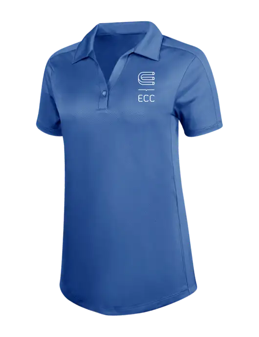 Womens Dark Royal Blue Diamond Jacquard Polo w/ECC Logo