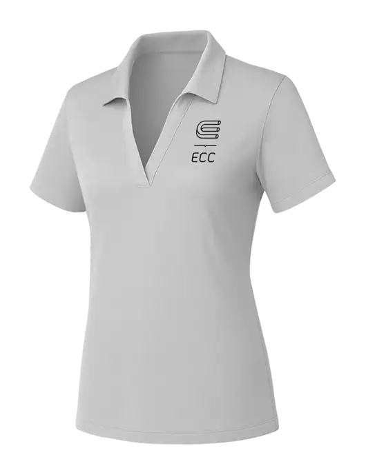 Womens Light Grey PosiCharge RacerMesh Polo w/ECC Logo