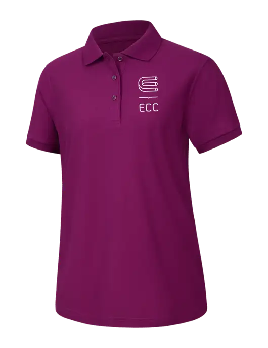 Womens Light Plum Silk Touch Polo w/ECC Logo