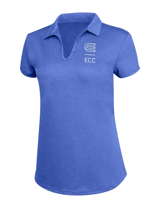 Womens Light Royal Trace Heather Polo w/ECC Logo