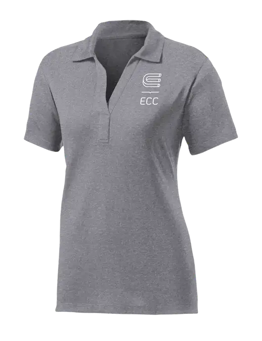 Womens Medium Grey Heather Contender Polo w/ECC Logo