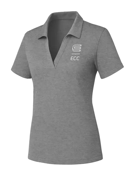 Womens Medium Grey Heather PosiCharge RacerMesh Polo w/ECC Logo