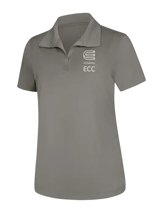 Womens Medium Grey Micropique Sport-Wick Polo w/ECC Logo