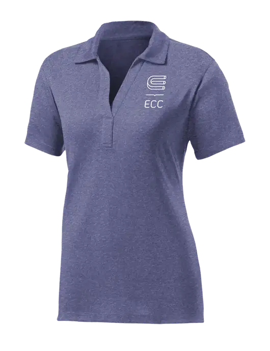 Womens Navy Heather Contender Polo w/ECC Logo