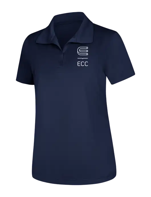 Womens Navy Micropique Sport-Wick Polo w/ECC Logo