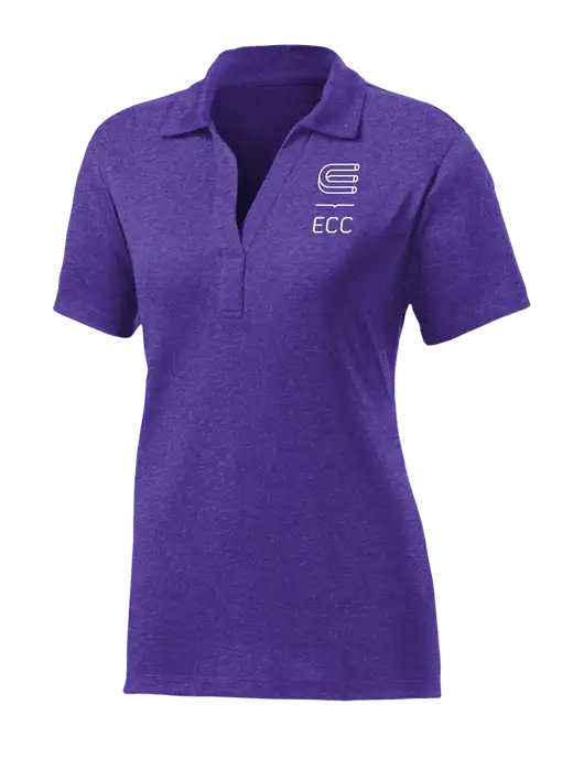 Womens Purple Heather Contender Polo w/ECC Logo