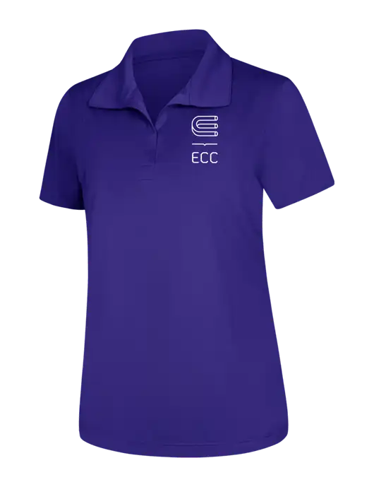 Womens Purple Micropique Sport-Wick Polo w/ECC Logo