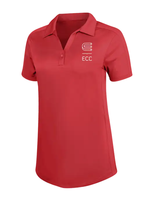 Womens Red Diamond Jacquard Polo w/ECC Logo
