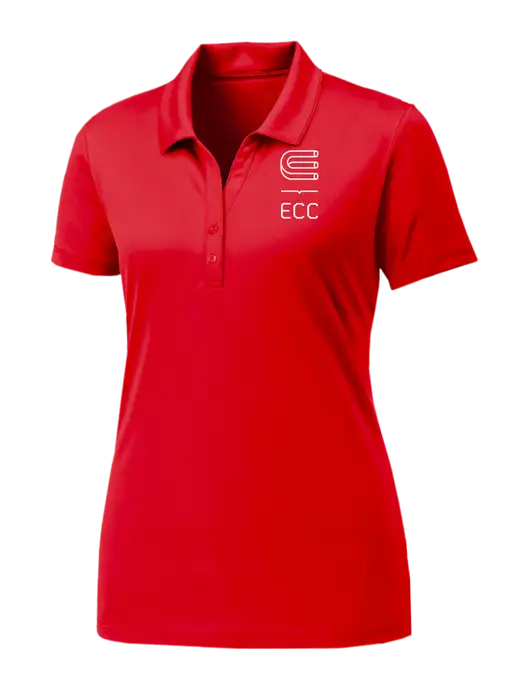 Womens Red PosiCharge Competitor Polo w/ECC Logo