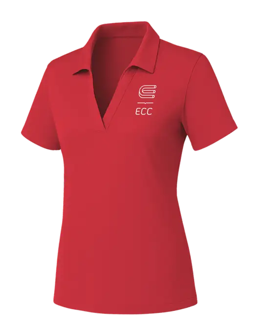 Womens Red PosiCharge RacerMesh Polo w/ECC Logo