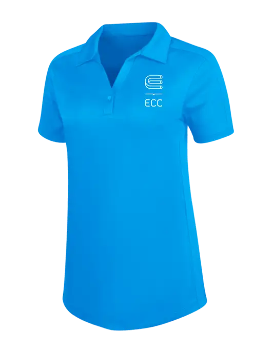 Womens Sapphire Blue Diamond Jacquard Polo w/ECC Logo