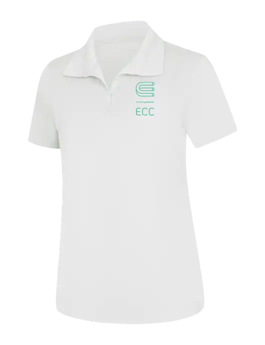 Womens White Micropique Sport-Wick Polo w/ECC Logo