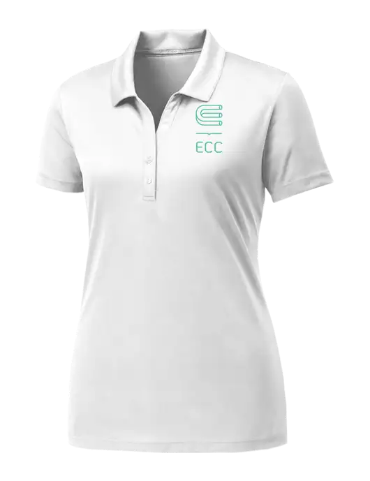 Womens White PosiCharge Competitor Polo w/ECC Logo
