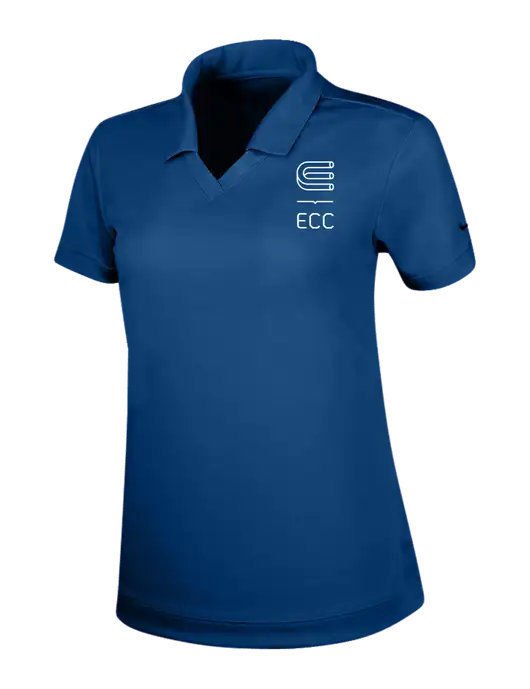 NIKE Dark Royal Womens Dri-Fit Micro Pique Polo w/ECC Logo