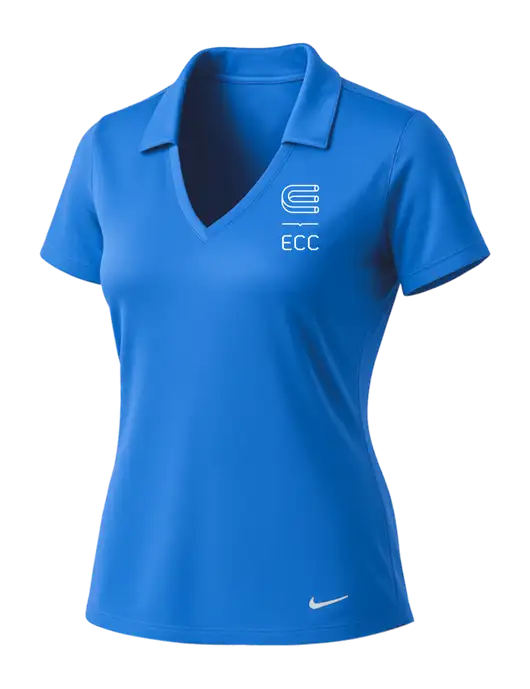 NIKE Carolina Blue Womens Dri-Fit Vertical Mesh Polo w/ECC Logo