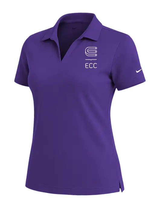 NIKE Purple Womens Dri-Fit Micro Pique Polo w/ECC Logo