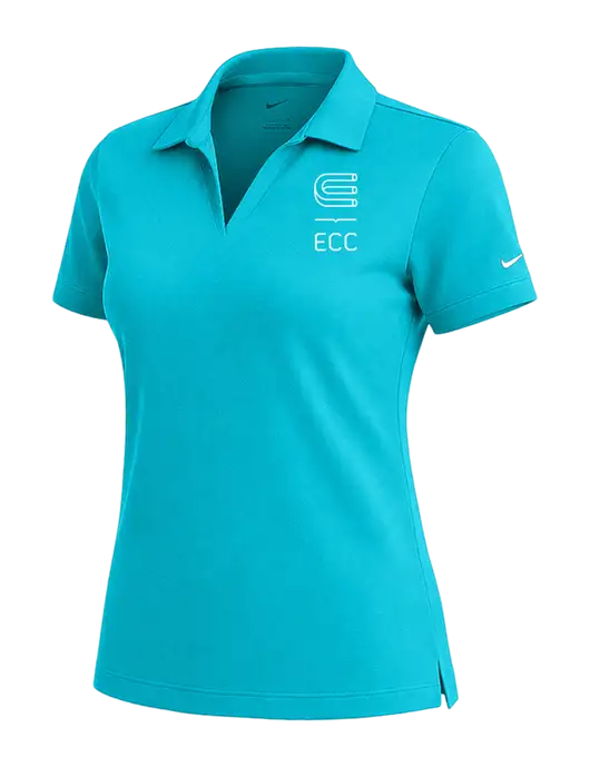 NIKE Sapphire Blue Womens Dri-Fit Micro Pique Polo w/ECC Logo