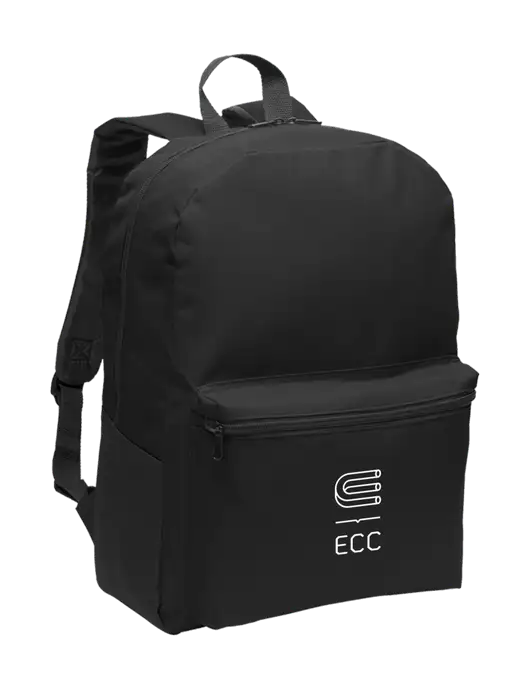 Casual Black Lightweight Laptop Backpack w/ECC Logo