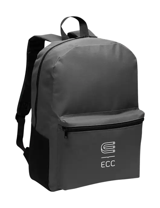 Casual Dark Charcoal Lightweight Laptop Backpack w/ECC Logo
