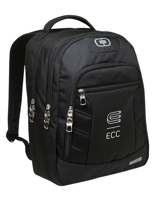 OGIO Black/Silver Colton Laptop Backpack
 w/ECC Logo