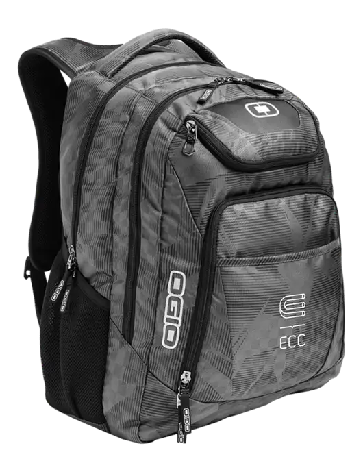 OGIO Race Day Silver Excelsior Laptop Backpack w/ECC Logo