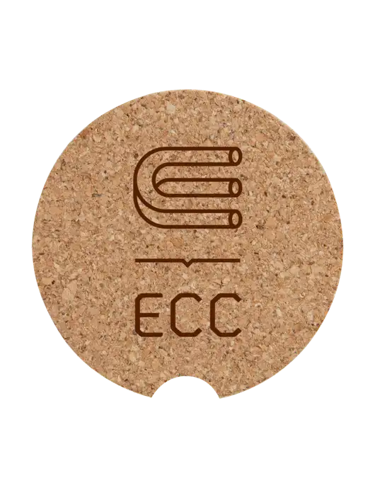 Cork Car Coaster, 2.5" w/ECC Logo