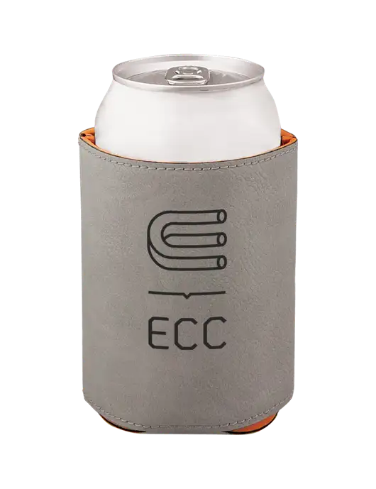 Grey Leatherette Beverage Holder w/ECC Logo