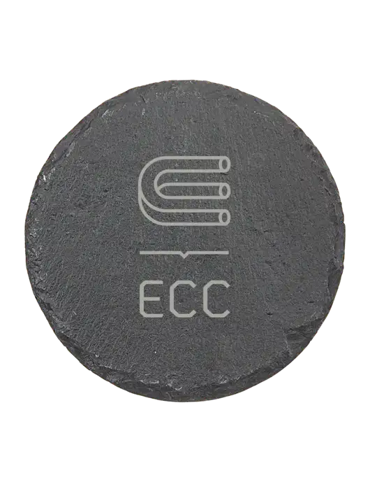 Round Slate Coaster w/ECC Logo