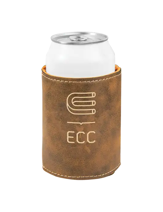 Rustic Leatherette Beverage Holder w/ECC Logo