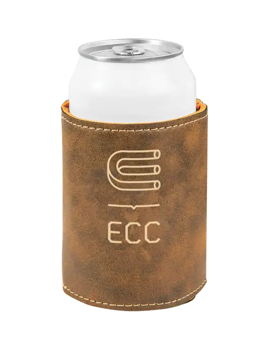Rustic Leatherette Beverage Holder w/ECC Logo