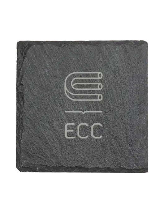 Square Slate Coaster, 4 x 4 w/ECC Logo