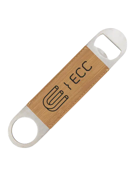 Bamboo Leatherette Bottle Opener w/ECC Logo