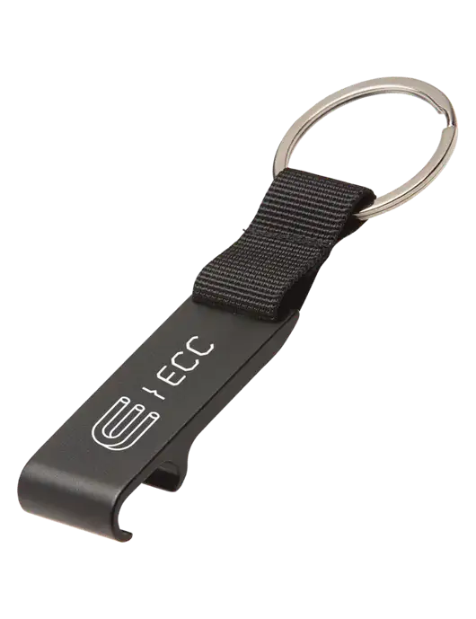 Black Bottle Opener & Key Ring w/ECC Logo