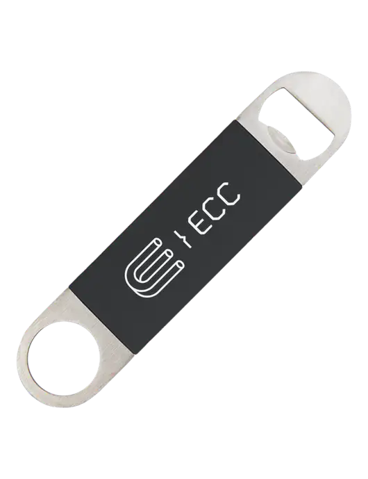 Black Bottle Opener with Silicone Grip w/ECC Logo