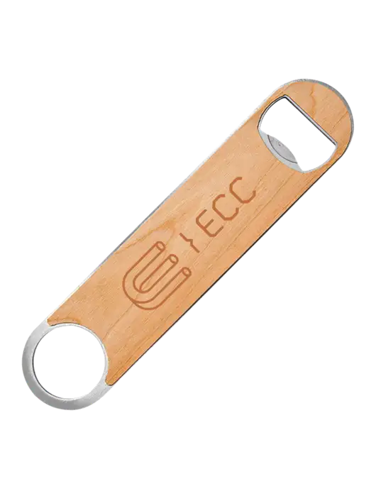 Bottle Opener w/Wood Veneer, 7 x 1.2 w/ECC Logo