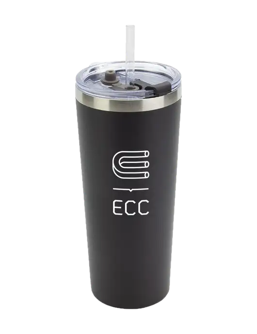 Brighton Black 20 oz Insulated Tumbler & Straw w/ECC Logo