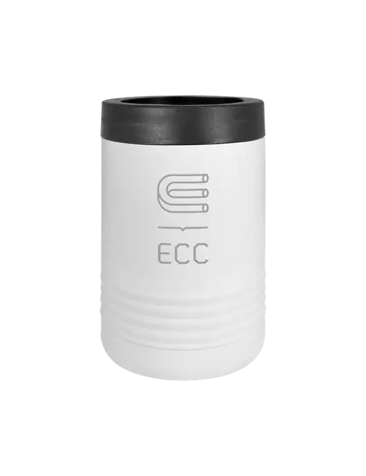 Polar Camel 12 oz Powder Coated White Vacuum Insulated Beverage Holder w/ECC Logo