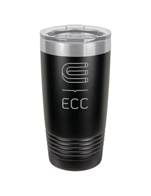 Polar Camel 20 oz Powder Coated Black Vacuum Insulated Tumbler w/ECC Logo