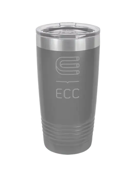 Polar Camel 20 oz Powder Coated Grey Vacuum Insulated Tumbler  w/ECC Logo