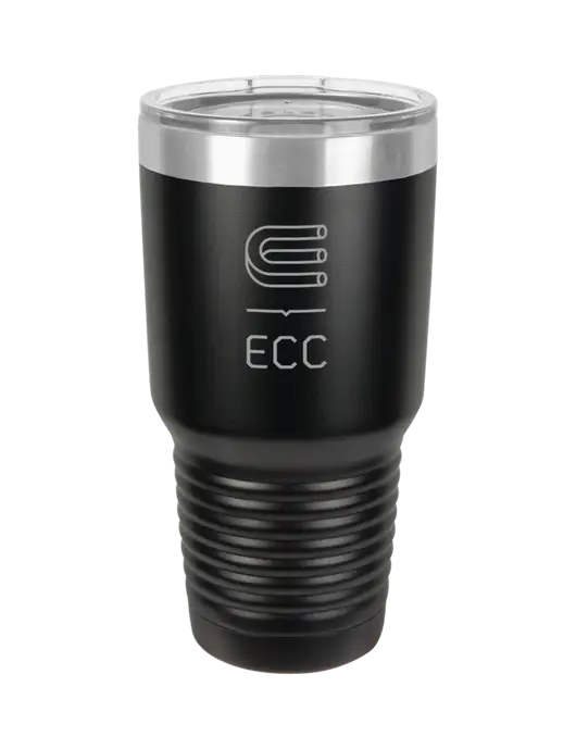 Polar Camel 30 oz Powder Coated Black Vacuum Insulated Tumbler w/ECC Logo