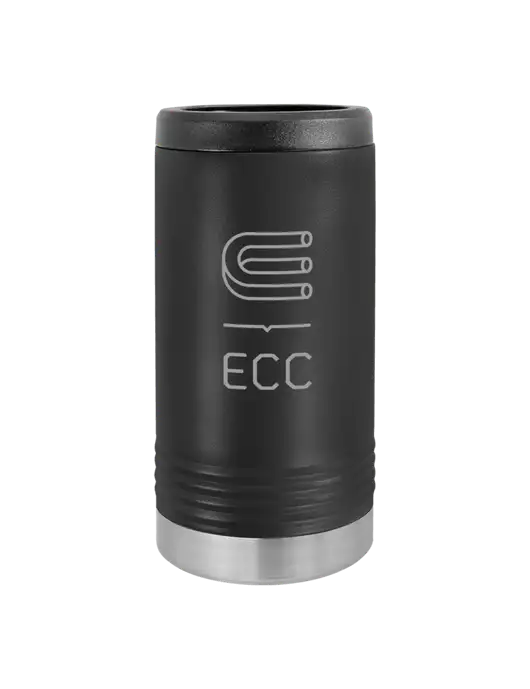 Polar Camel Powder Coated Black Vacuum Insulated Slim Beverage Holder w/ECC Logo