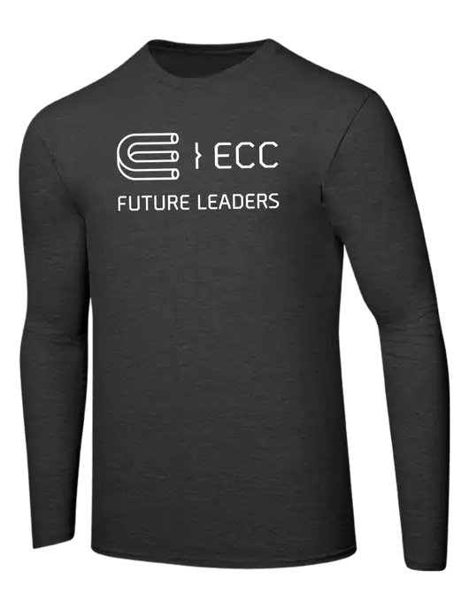 Ring Spun Dark Heather Grey 4.5 oz Long Sleeve T-Shirt w/ECC Future Leaders Logo