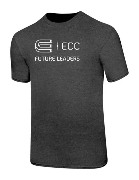 Ring Spun Dark Heather Grey 4.5 oz T-Shirt w/ECC Future Leaders Logo