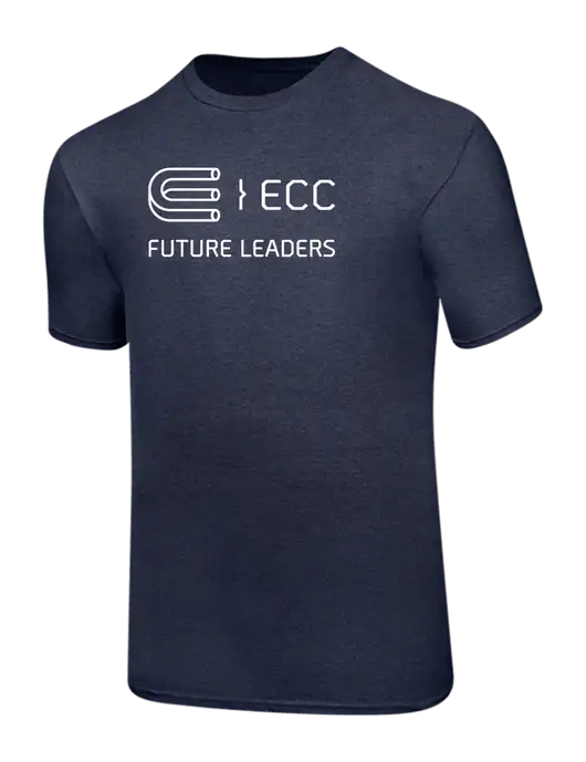 Ring Spun Heather Navy 4.5 oz T-Shirt w/ECC Future Leaders Logo