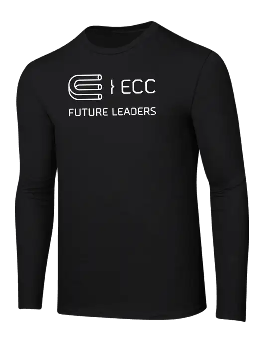 Ring Spun Jet Black 4.5 oz Long Sleeve T-Shirt w/ECC Future Leaders Logo