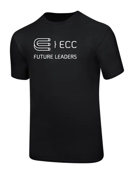 Ring Spun Jet Black 4.5 oz T-Shirt w/ECC Future Leaders Logo