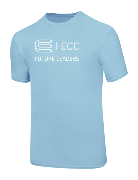 Ring Spun Light Blue 4.5 oz T-Shirt w/ECC Future Leaders Logo