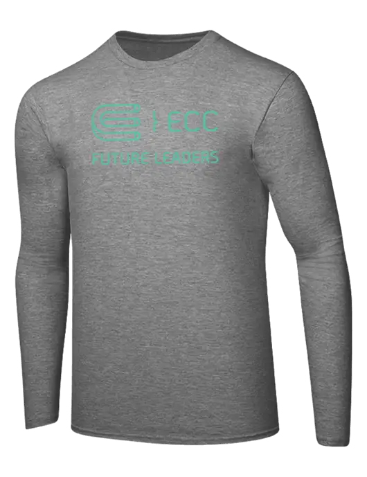 Ring Spun Light Heather Grey 4.5 oz Long Sleeve T-Shirt w/ECC Future Leaders Logo