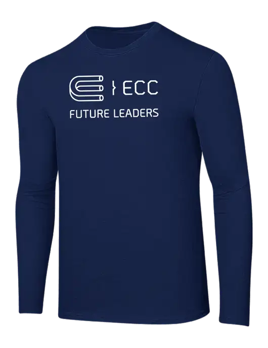 Ring Spun Navy 4.5 oz Long Sleeve T-Shirt w/ECC Future Leaders Logo